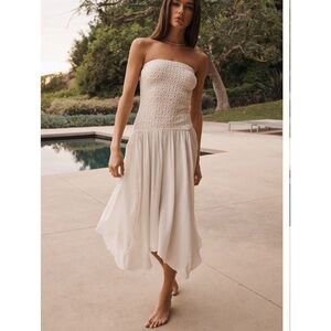 Strapless Smocked Cover Up Dress